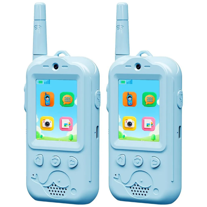 Kinderfreundliches, Wiederaufladbares Walkie-talkie Mit Video Und Kamera, Zwei-wege-funkkommunikation, Reichweite Von 3-500 Metern, Stimmverzerrungsfunktion