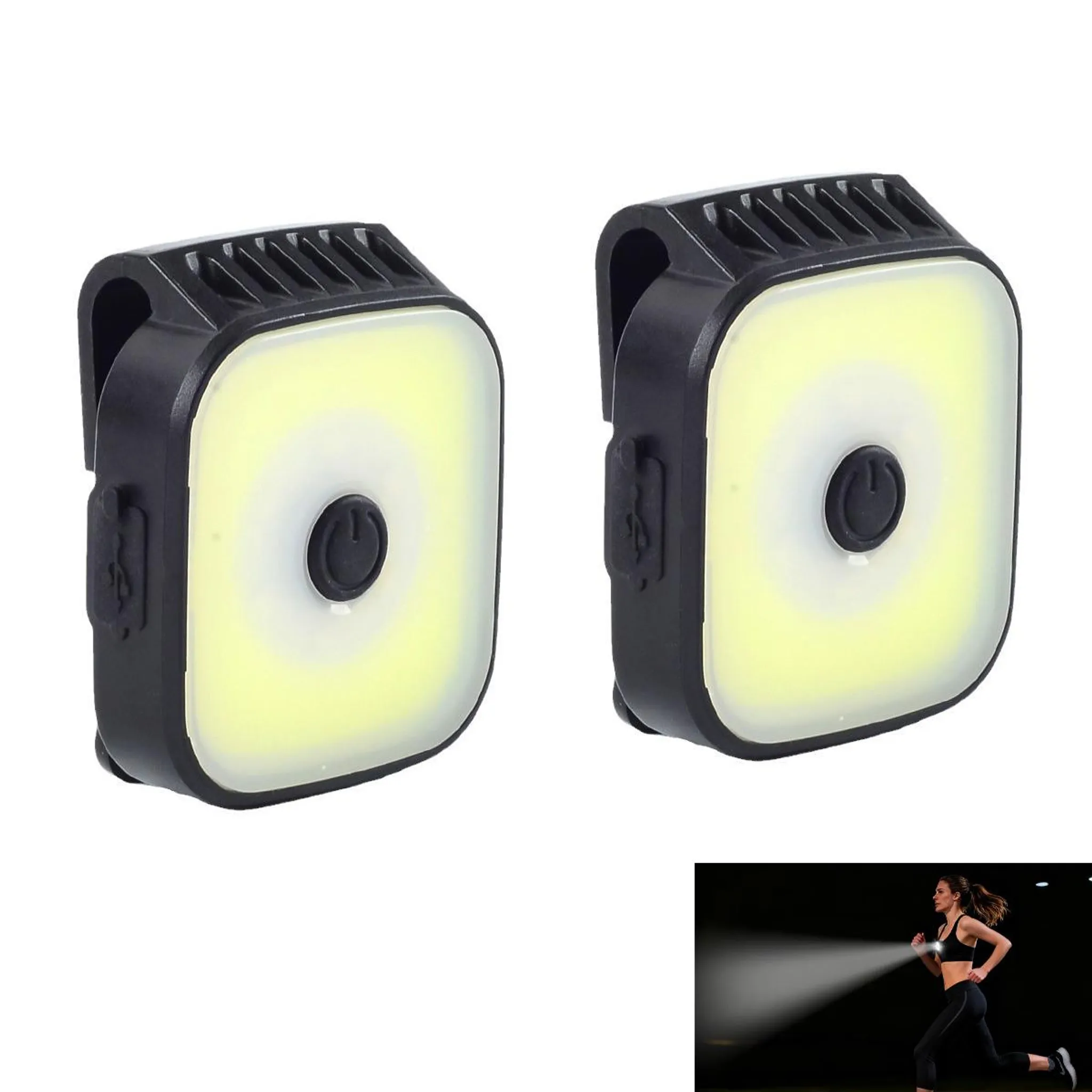 2er-pack Lauflichter, Usb-aufladbar, Led-clip-on, 4 Beleuchtungsmodi, Sicherheitslichter Zum Laufen, Joggen Und Campen