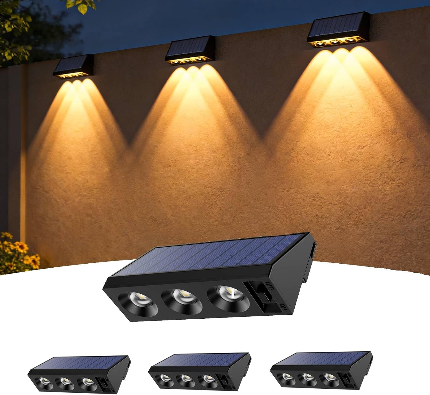 4er-pack Solar-gartenleuchten, Ip65 Wasserdicht, Automatische Ein-/ausschaltfunktion, Helle Led-leuchten Für Garten, Treppe Und Hinterhof