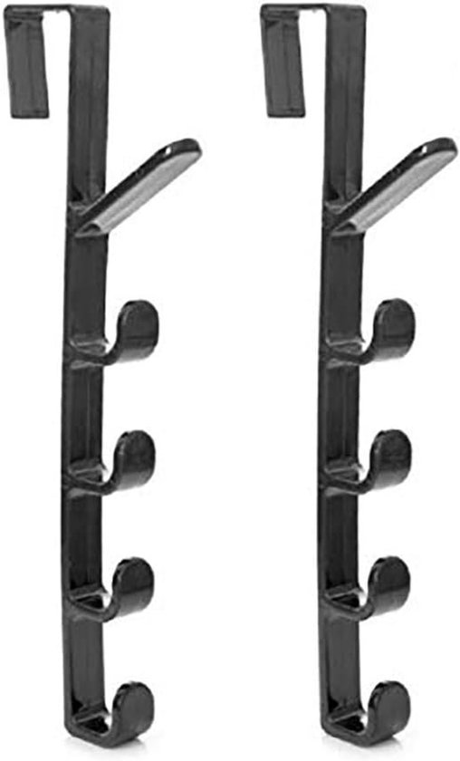 Fünfreihige Türhaken – Aufbewahrungsregal – Türhaken Für Rucksäcke/handtaschen – 2er-set – Schwarz