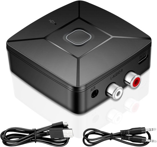 Bluetooth 6.0-empfänger Für Stereoanlagen, Sbc- Und Aac-hi-res-dekodierung, Aux-adapter (3,5-mm-klinkenstecker Auf 2 Cinch-anschlüsse), Avrcp/a2dp/hfp/hsp