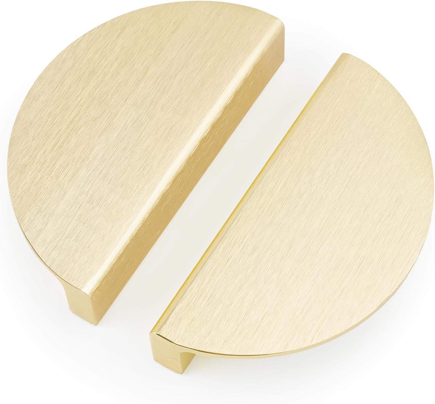 Vierteiliges Set Mit Halbmondförmigen Schubladengriffen, Geeignet Für Schranktüren, Bücherregale Und Küchenschränke 64 Mm Durchmesser, Gebürstete Goldoberfläche.
