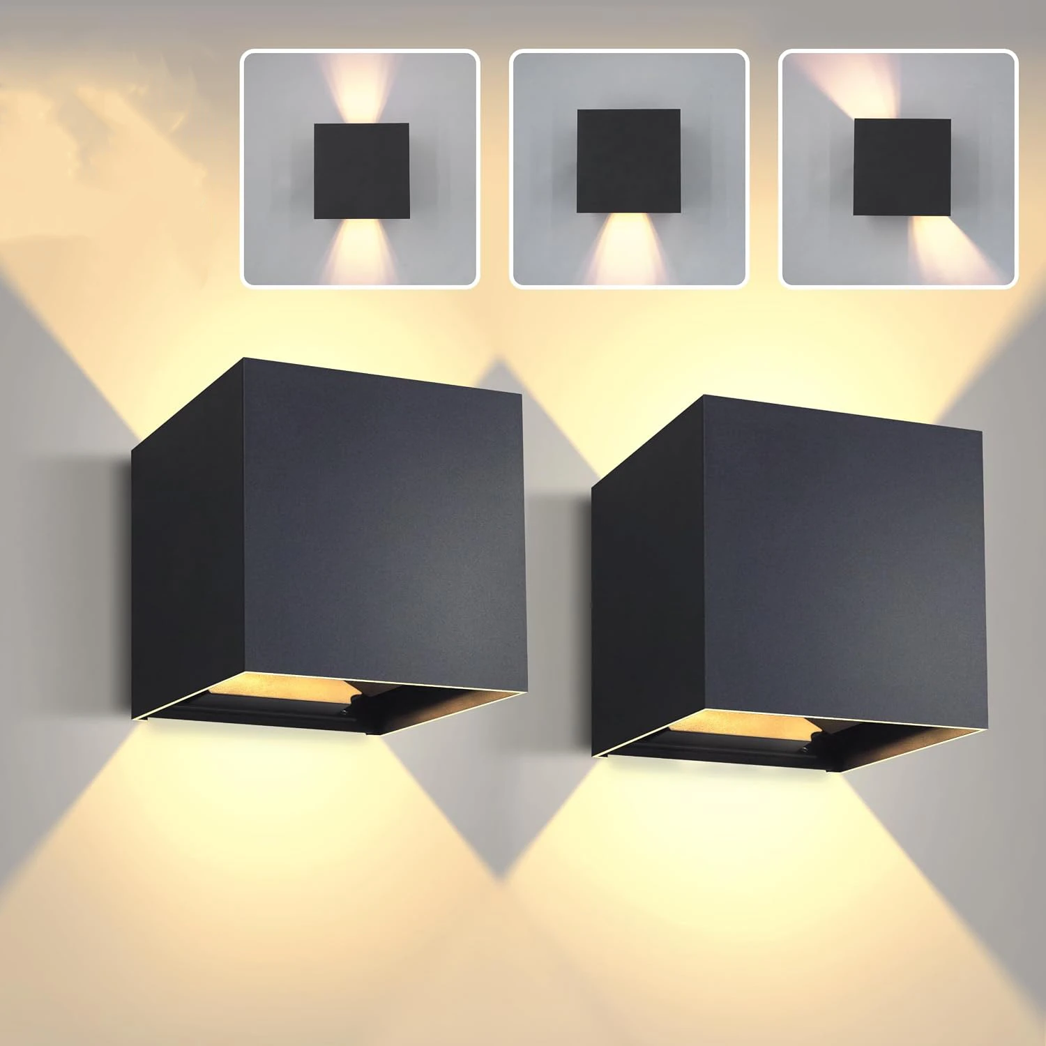 2 Led-wandleuchten – Schwarze Aluminium-wandleuchte – 5 W, 3000 K Warmweiß – Fest Montierte, Nach Oben Und Unten Gerichtete Wandleuchte – Wohnzimmer