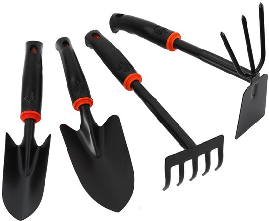 4-teiliges Set Hochwertiger Gartenschaufeln Aus Stahl, Ergonomischer, Rutschfester Griff, Verschiedene Schaufeltypen Zum Bepflanzen Kleiner Flächen Und Töpfe