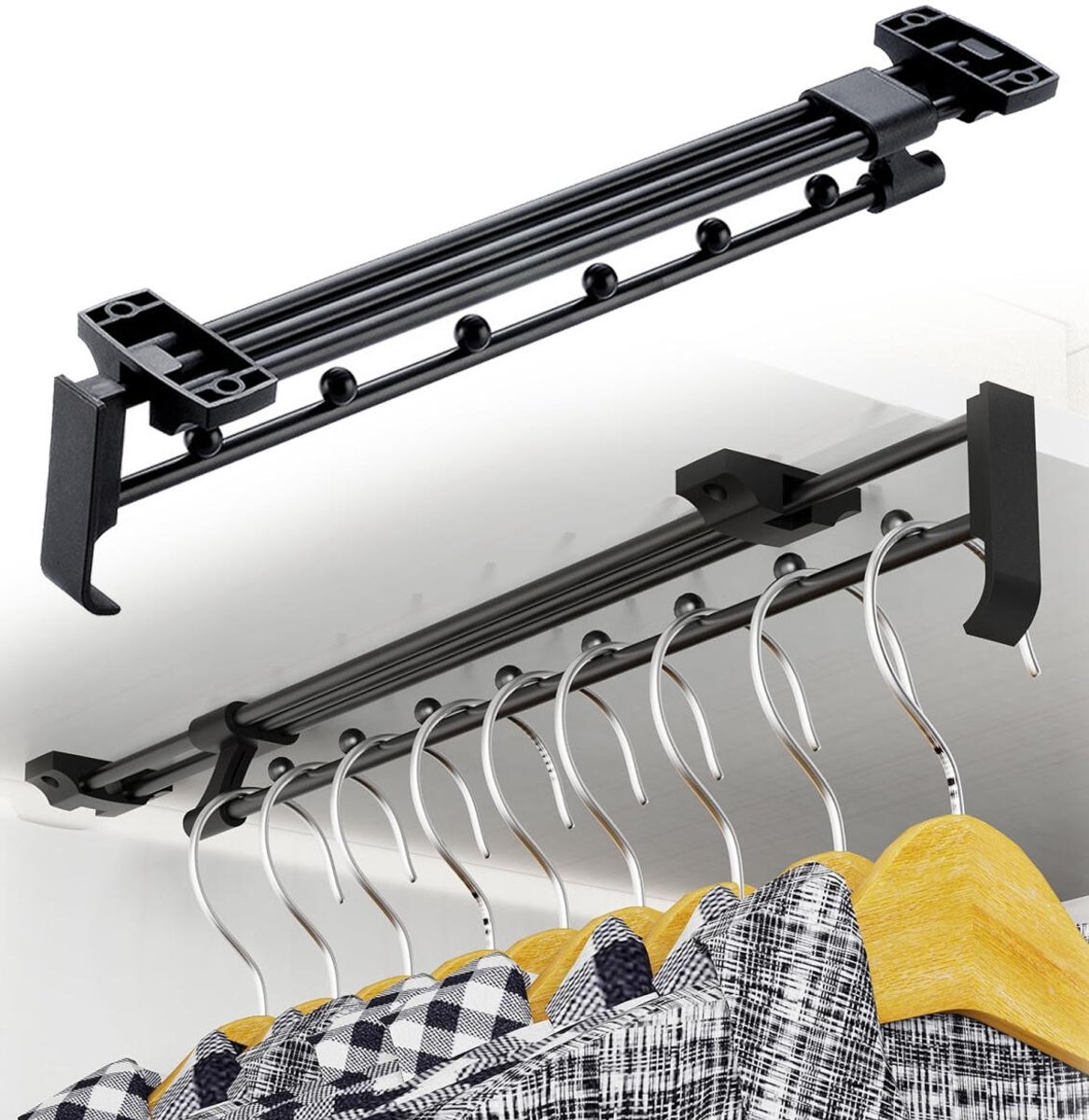 Verstellbare Kleiderstange – Ausziehbare Kleiderstange – Verstellbar Von 35–61 Cm – 1 Stück – Kleiderstange – Kleiderständer – Kleiderstange
