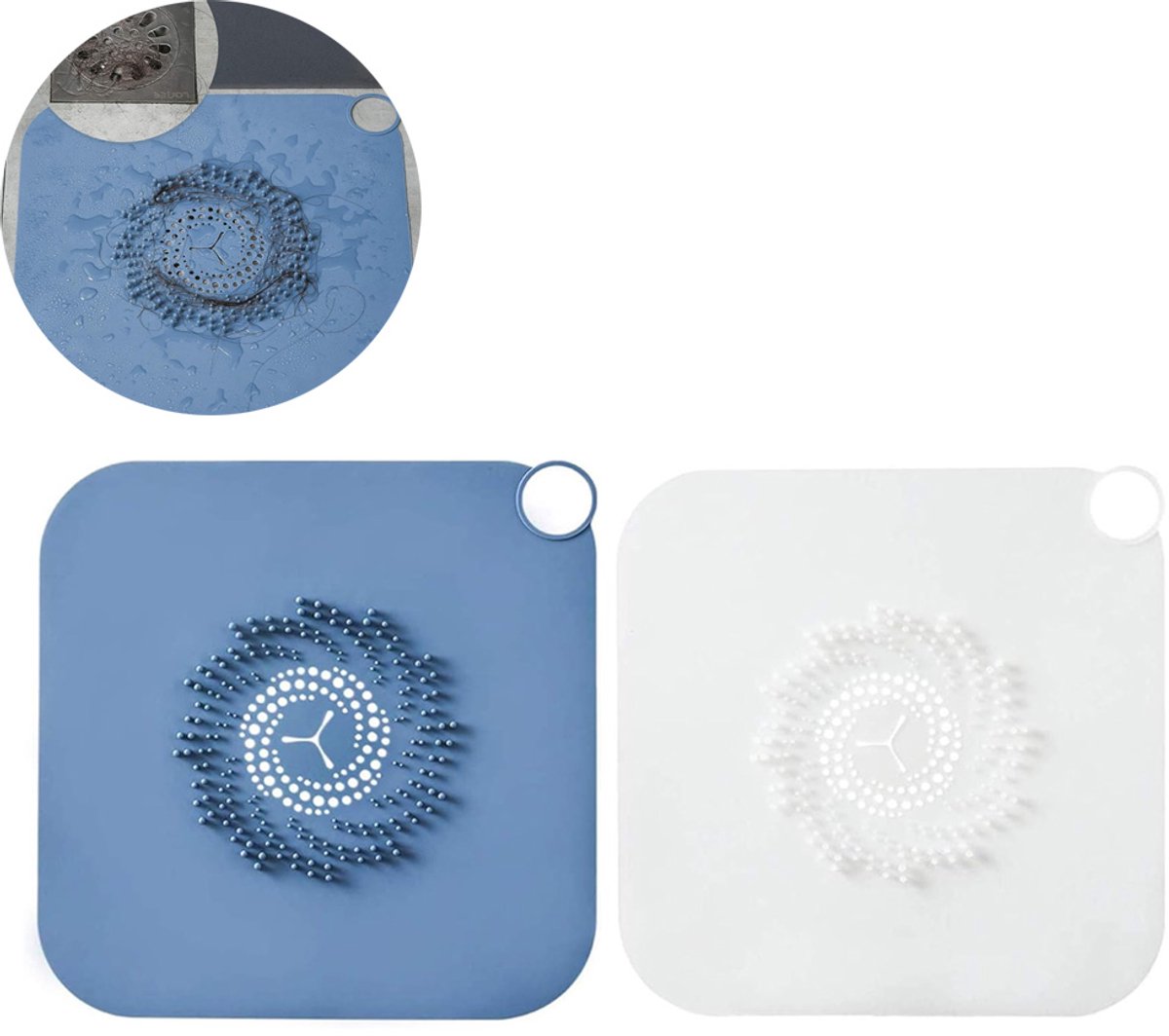 2 Stück Silikon-abflussstopfen – Spülbeckensieb – Haarfänger – Spülbeckenstopfen – Anti-haar-abflussstopfen – Haarfänger – 28 X 28 Cm – 2 Stück