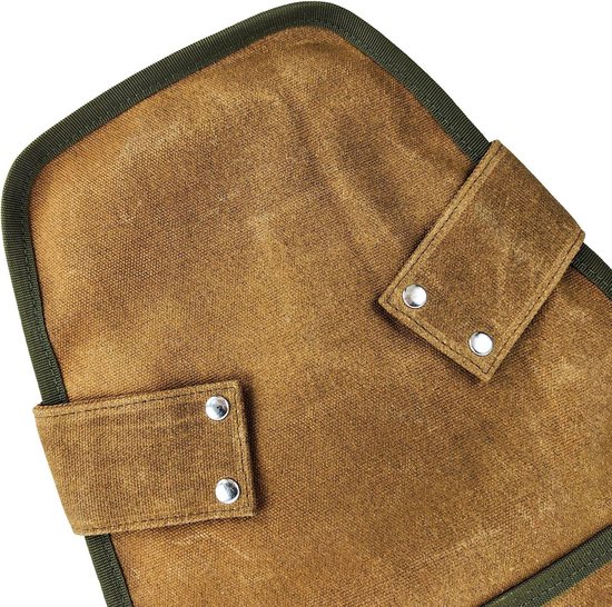 Werkzeuggürtel Aus Canvas Mit Verstellbarem Riemen (30 X 28,5 Cm), Robuste Kleine Werkzeugtasche Für Die Hüfte Mit 5 Fächern Für Kleinteile (grün/braun)
