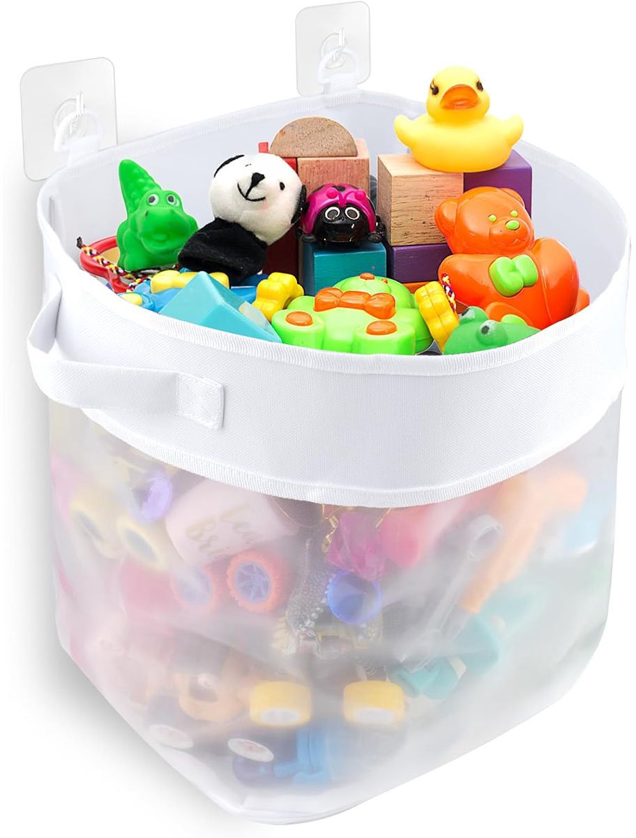 Vitdipy – Aufbewahrungsnetz/-beutel/-organizer Für Badespielzeug – Sauber Und Ordentlich – Weiß