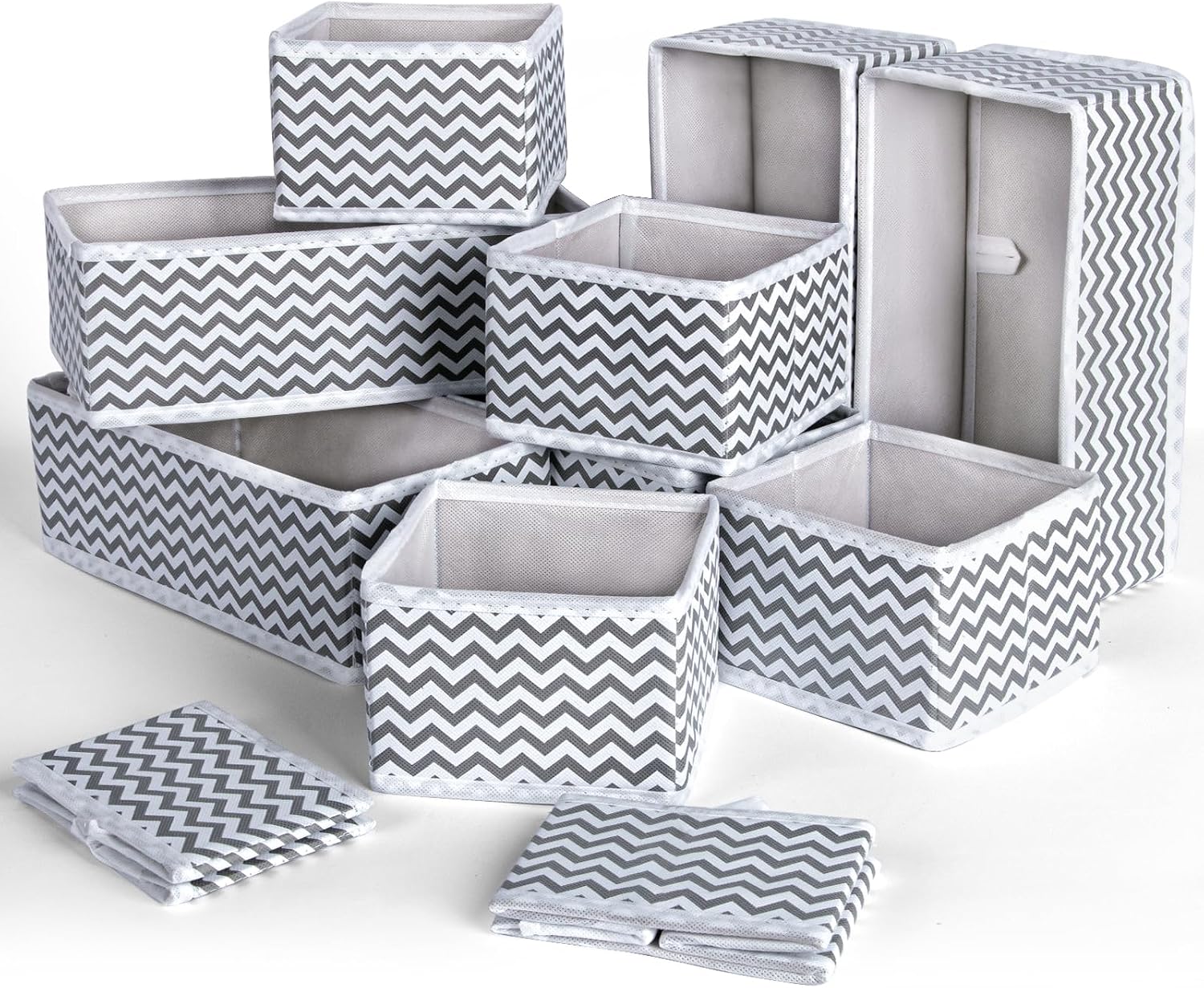 Aufbewahrungsboxen, 6er-set Faltbare Schubladenorganizer, Kleiderkorb Aus Vliesstoff, Geeignet Für Bhs, Unterwäsche, Krawatten, Socken (hellgrau)