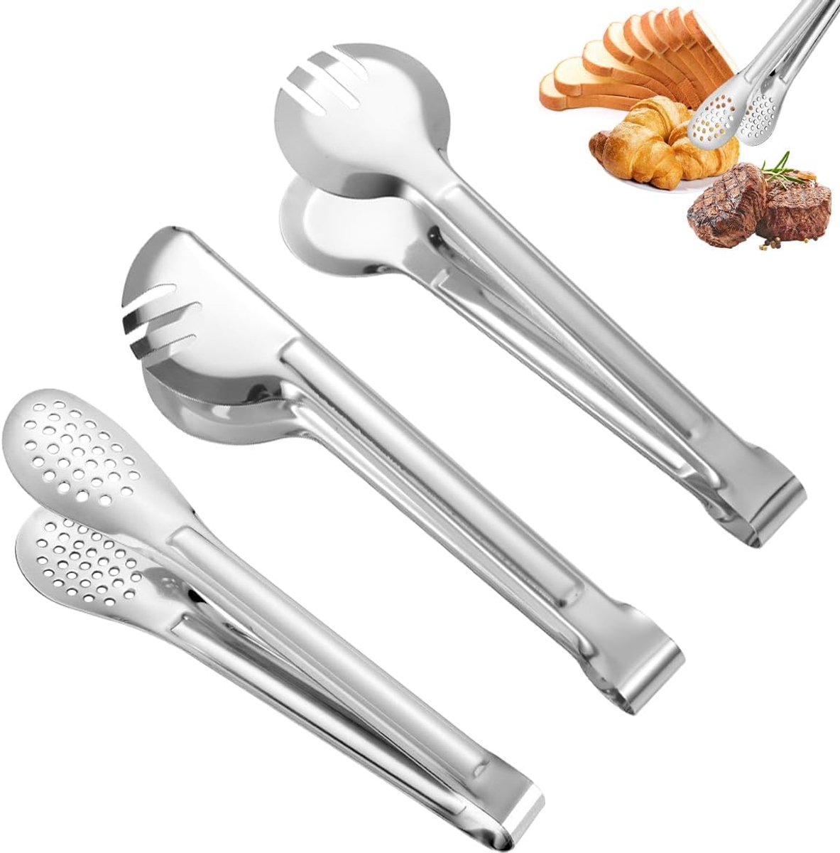 Küchenzange (stück) - Küchenzange Aus Edelstahl - Multifunktionale Küchenzange - Pastazange - Salatzange - Grillzange - Speisezange - S