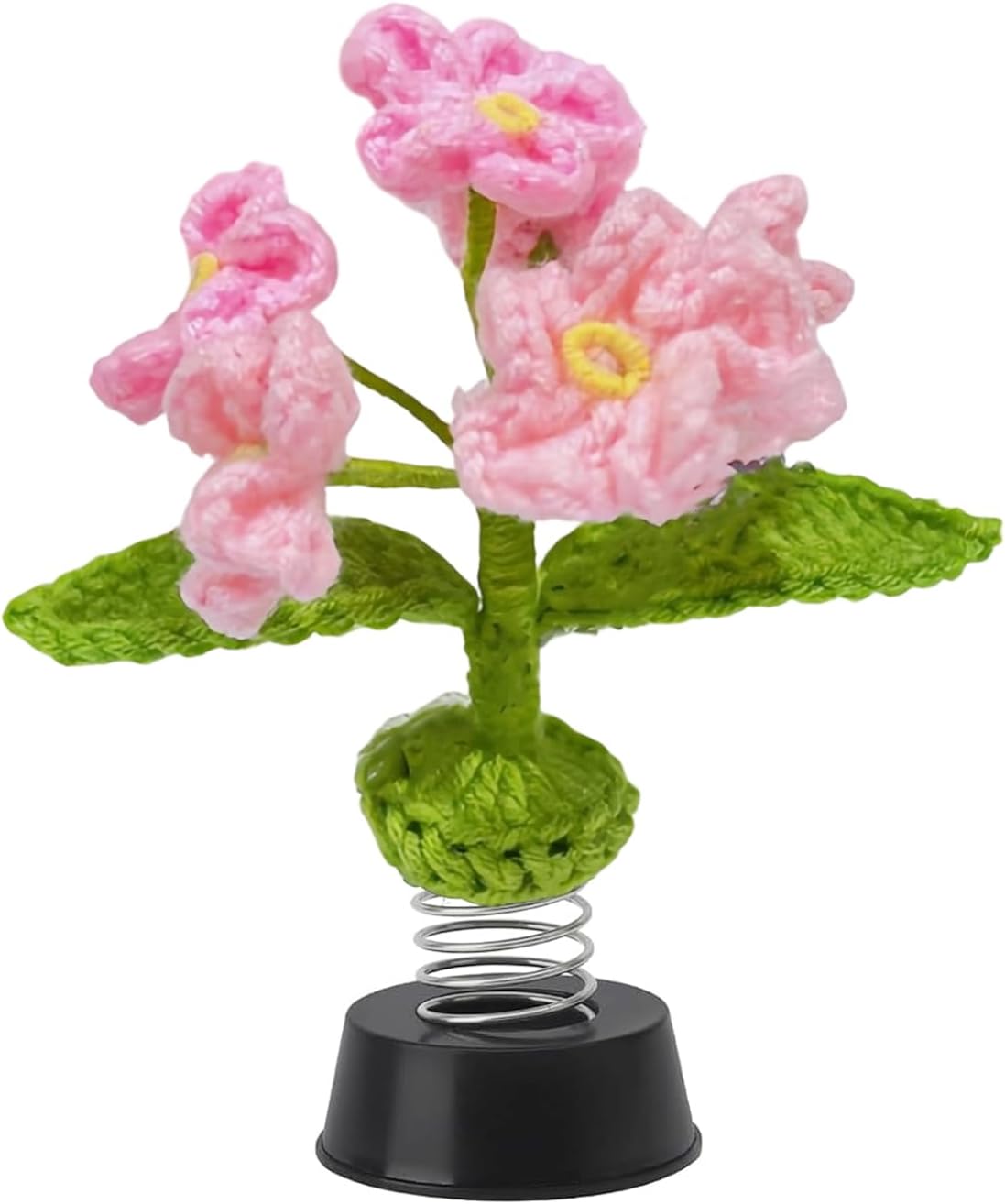 Autodekoration, 14 X 9 Cm, Rosa Autodekoration, Handgestrickte Autodekoration, Geeignet Als Wackelkopffigur Im Auto Oder Im Büro.