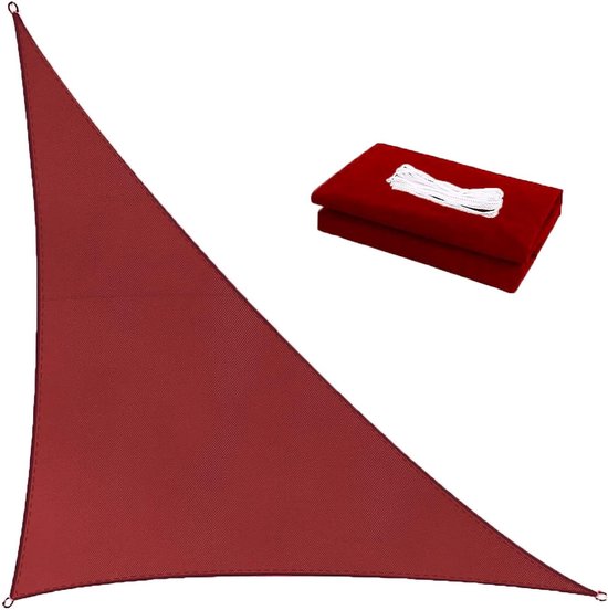 Dreieckiges Sonnensegel (3x4x5m) - Blickdicht, 95% Uv-schutz, Terrassenmarkise Mit Befestigungsseilen (rostrot)