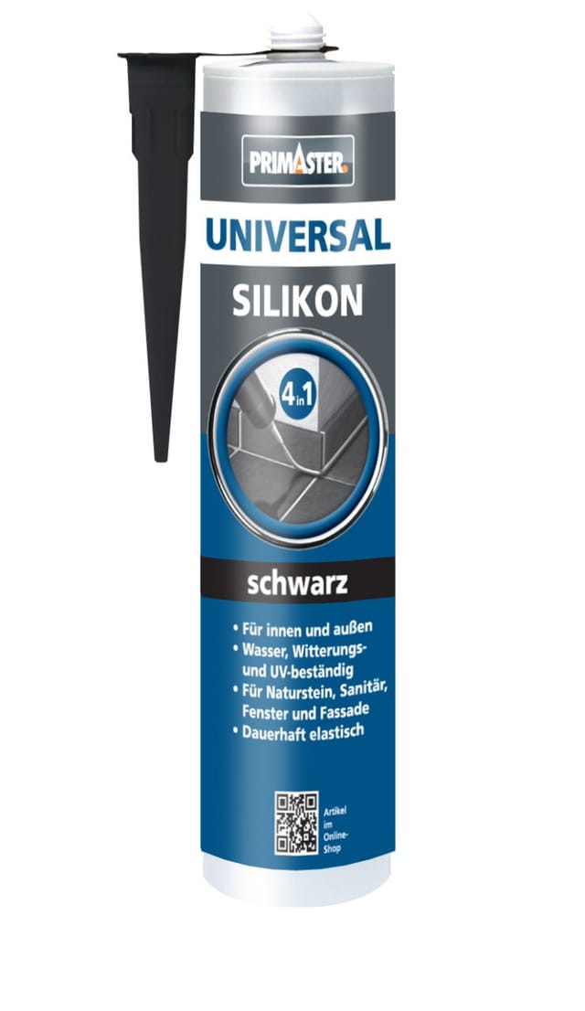 Universalsilikon 4 in 1 Schwarz 300ml Vergilbungsfrei Innen&Außen - Primaster