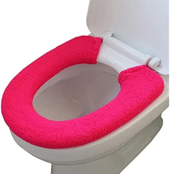 Universeller, Waschbarer Wc-sitzbezug, Warmer Und Weicher Wc-sitzbezug Für Das Badezimmer – Leuchtend Rot.