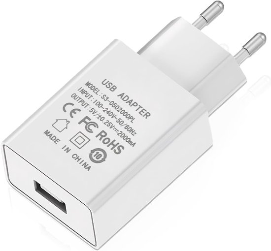 Universelles 5v 2a 10w Usb-netzteil Mit Eurostecker, Einzelanschluss-ladegerät Für Handys Und Tablets, Weiß