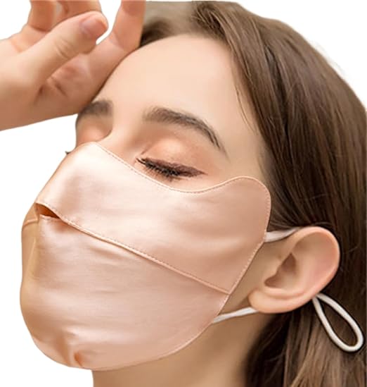 Atmungsaktive Gesichtsmaske Aus Seide Mit Uv-schutz – Sonnenschutzmaske Für Damen – Rosa