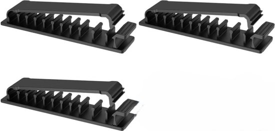 3er-pack Kabelclips Zur Organisation Von Haushalts-, Büro-, Telefon- Und Autokabeln Selbstklebende Kabelhalter – Schwarz