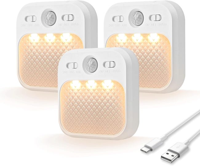 Led-nachtlicht Für Den Innenbereich Mit Bewegungssensor, 3 Lichtfarben, Geeignet Für Flur, Schlafzimmer Oder Wohnzimmer, 3er-pack.