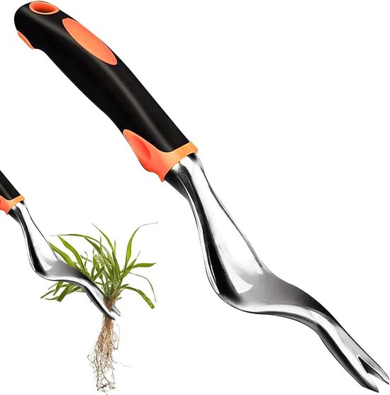 Unkrautstecher – Gartengeräte – Manuelles Jäten – Löwenzahnwurzelgabel 29 Cm – Tiefenwurzelschneider – Orange