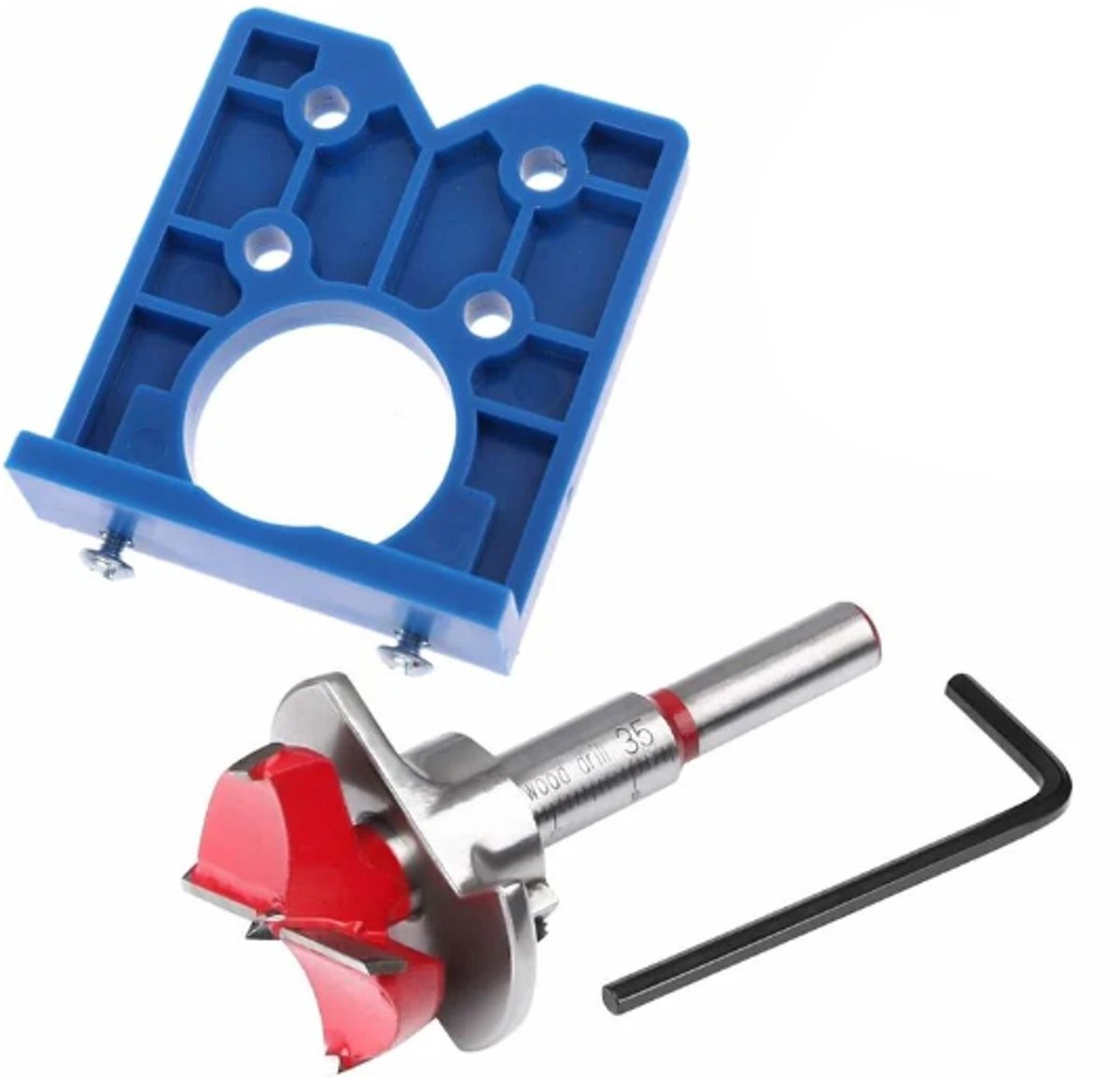 Bohrschablone – Scharnierklemme – Zubehör Für Bohrmaschinen – Geeignet Für 35-mm-scharnierlöcher, Blau – Für Holzbearbeitung, Schrankscharniere Und Montageplatten