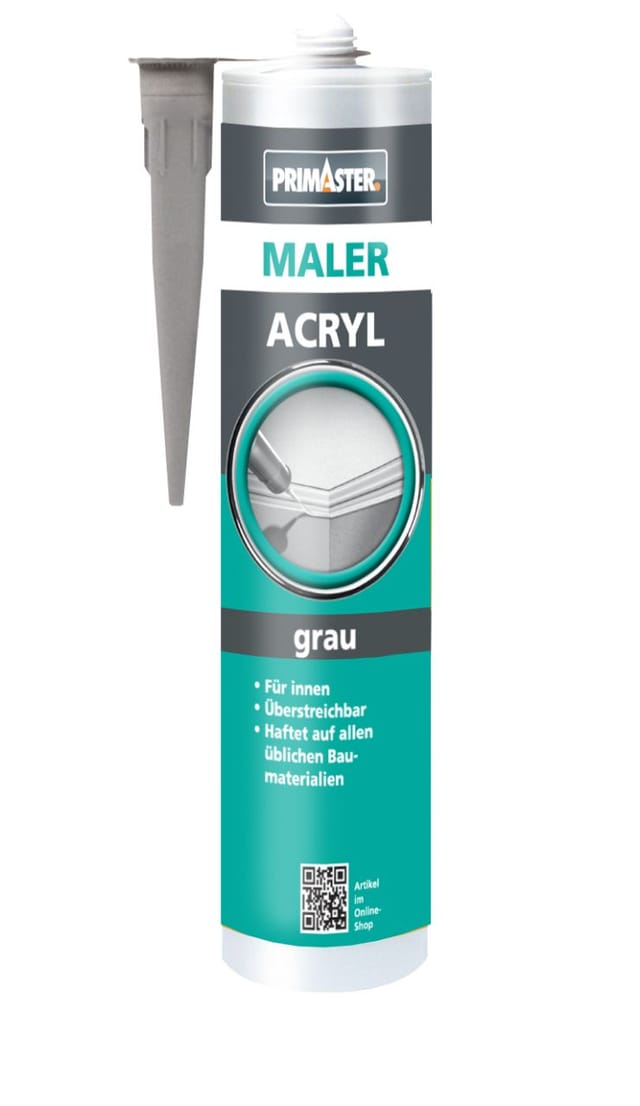 Primaster - Maler-Acryl Grau 310ml Dichtmasse Dichtstoff Bauacryl