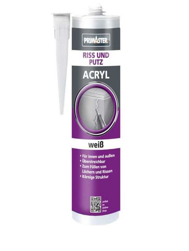 Riss und Putz-Acryl Weiß 310ml Acryldichtmasse Füllspachtel - Primaster