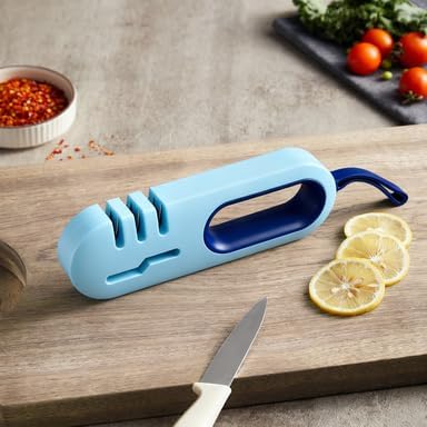 4-in-1 Anti-rutsch-küchenmesser- Und Scherenschärfer (blau).