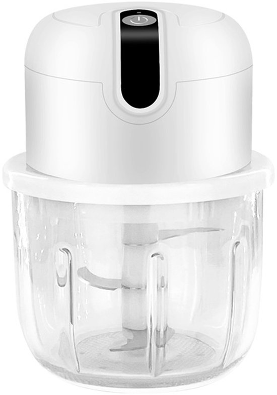 Elektrische Knoblauchpresse Mit 300-ml-glasschüssel, Kabelloser Zerkleinerer Für Knoblauch/gemüse, Mini-küchenmaschine (weiß)