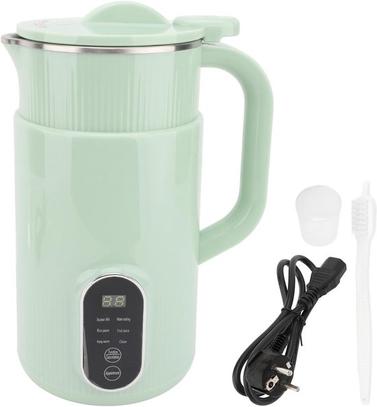 Automatischer Nussmilchbereiter, Kleine, Geräuscharme Sojamilchmaschine Mit X-förmigen Edelstahlklingen, Tragbarer Mini-milchbereiter