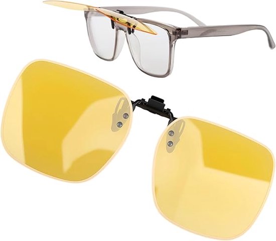 Aufsteckbare Nachtbrille, Überbrille Mit Gelben Hd-gläsern, Leicht Und Komfortabel, Für Damen Und Herren, Unisex, Zum Autofahren, Für Outdoor-aktivitäten Und Sport