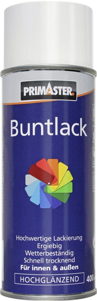 Primaster - Lackspray 400ml Reinweiß Hochglänzend Wetterbeständig Sprühlack