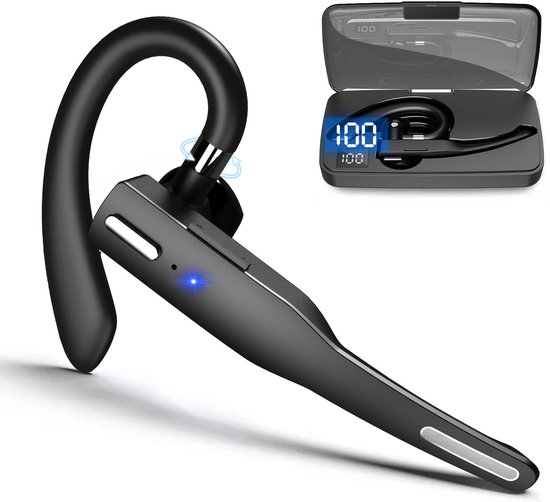 Bluetooth-ein-ohr-headset, Geräuschunterdrückendes Mono-headset, Bluetooth-kopfhörer Mit 360-grad-drehbarem Ohrbügel, Led-anzeige, 400 Stunden Standby-zeit