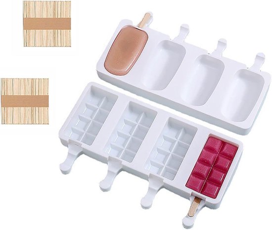 Kuchenformen Für Cake Pops Und Eiscreme, 100 Holzstäbchen Für Selbstgemachte Eiscreme-kreationen (2er-pack, Weiß)