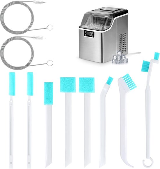 Reinigungsbürsten-set Für Eiswürfelbereiter, Reinigungswerkzeuge Für Eiswürfelbereiter – 2 Abflussbürsten Mit Nylonborsten Und 8 Fugenreinigungsbürsten.