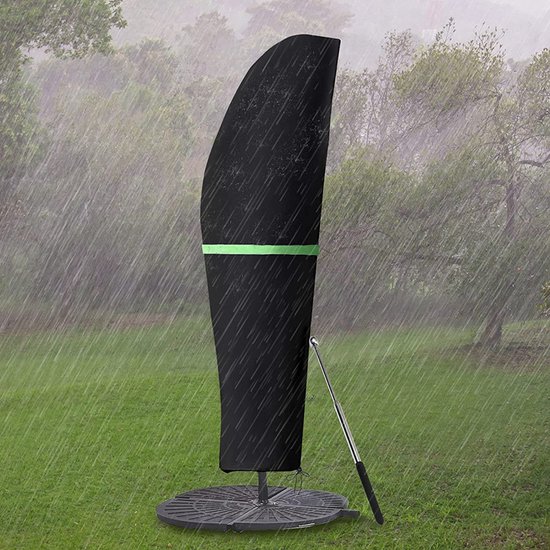 Sonnenschirm - 280 (308145) Cm - 420d Oxford-gewebe - Schwarz - Geeignet Für 9-13 Fuß Große Ampelschirme