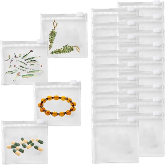 38 Wiederverschließbare Pvc-beutel (8 X 8 Cm) Für Schmuck, Bastelbedarf, Kosmetik Und Kleinteile