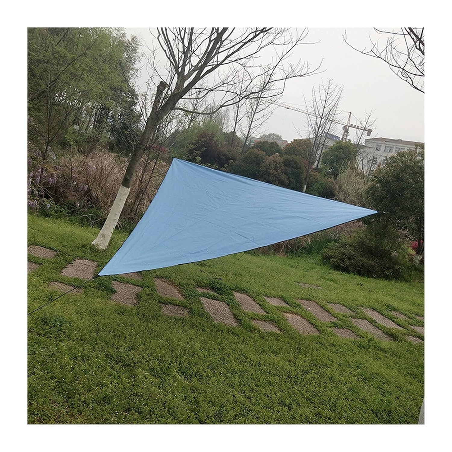 Dreieckiges Sonnensegel, Sonnensegel Aus Segeltuch Wasserfestes Material - Maschinenwaschbar Garten & Terrasse 3 X 3 X 3 M (blau)