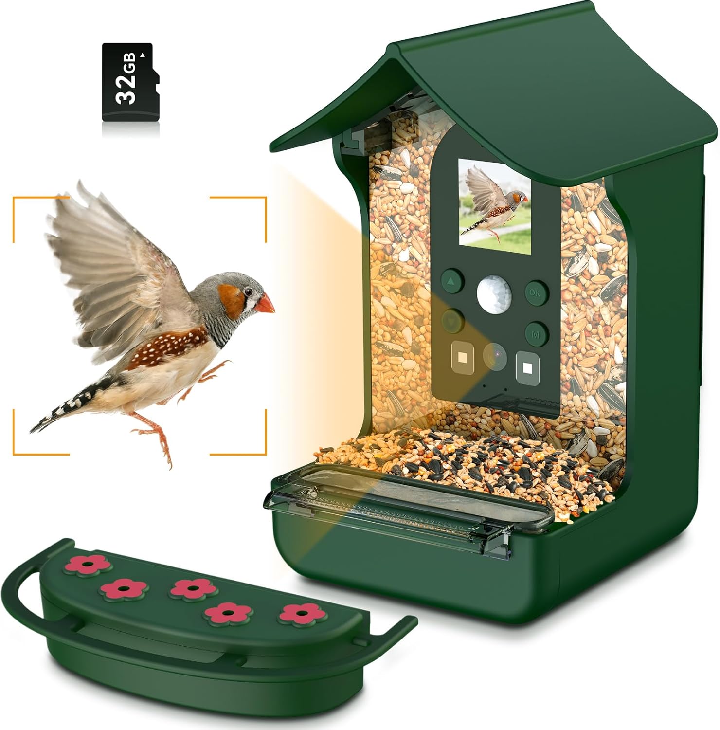 Vogelhaus Mit Kamera, 1080p Hd-video, Futterspender, Nachtsicht