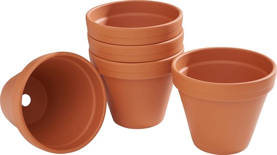 Terrakotta-blumentöpfe, Unglasiert, In Verschiedenen Ausführungen Erhältlich, Geeignet Zum Bepflanzen, Dekorieren Und Blumenarrangieren, 13 Cm Innendurchmesser, 5er-pack.