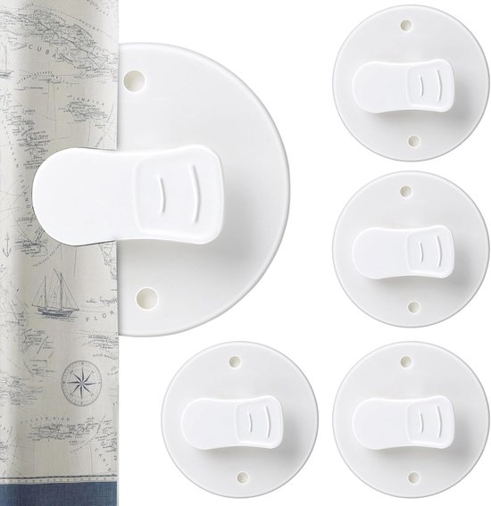 4er-pack Selbstklebende Duschvorhangclips, Windfeste Duschvorhanghalterungen Für Das Badezimmer