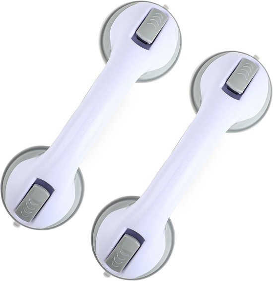 Zweiteiliges Haltegriff-set Für Badewanne Und Dusche, 30 Cm, Starke Saugnäpfe, Sicherheits-haltegriff Für Duschstühle Und Badezimmer, Für Senioren, Grau Und Weiß
