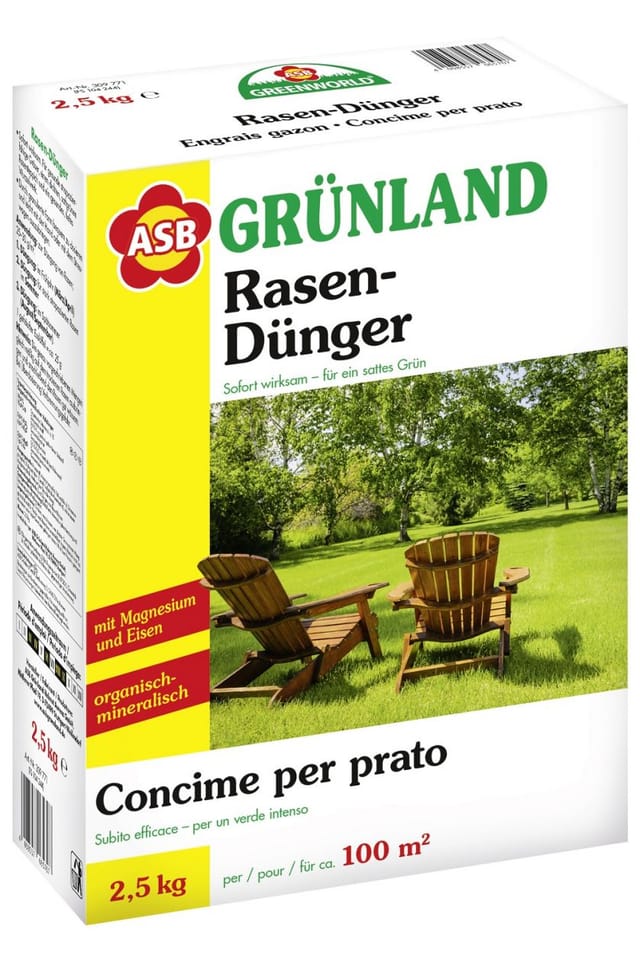 Asb Greenworld - Spezial-Rasendünger 2,5 kg Dünger Rasen 100 m² Sofortwirkung