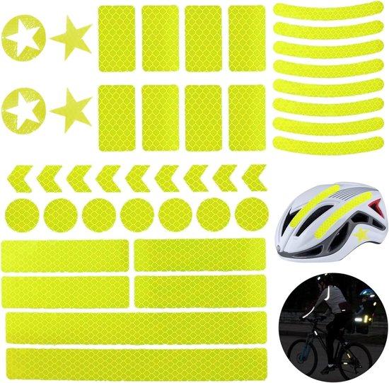 42 Reflektierende Aufkleber, Universell Einsetzbar Für Auto, Motorrad, Fahrradhelm, Outdoor, Alle Lichtquellen, Fluoreszierend Grün