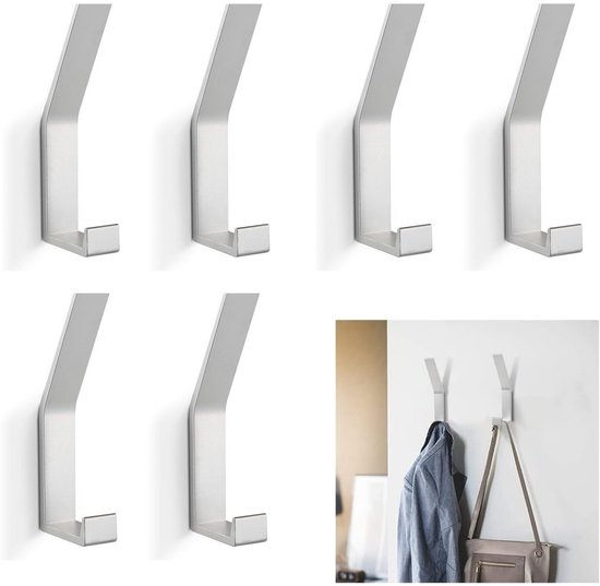 6er-pack Silberne, Dekorative Metall-wandhaken, Stabile Handtuch- Und Huthaken Für Küche, Tür, Schrank Und Badezimmer