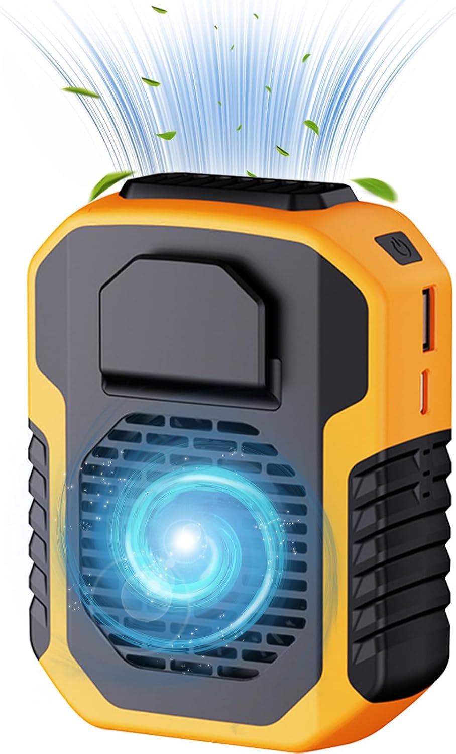 Tragbarer, Wiederaufladbarer Hüftventilator, 6000-mah-akku, 3 Geschwindigkeitsstufen, Gürtel-/halsbandventilator, Starker Luftstrom, Freihändiger Handventilator Für Outdoor-aktivitäten