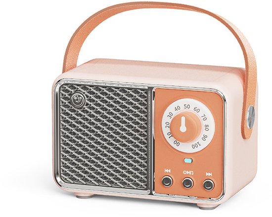 Verbesserter Retro-bluetooth-lautsprecher Im Vintage-radio-stil Mit Klassischem 5.1-kanal-funkverbindung, Unterstützt Tf-karten, Usb-sticks Und Aux-anschlüsse (orange).