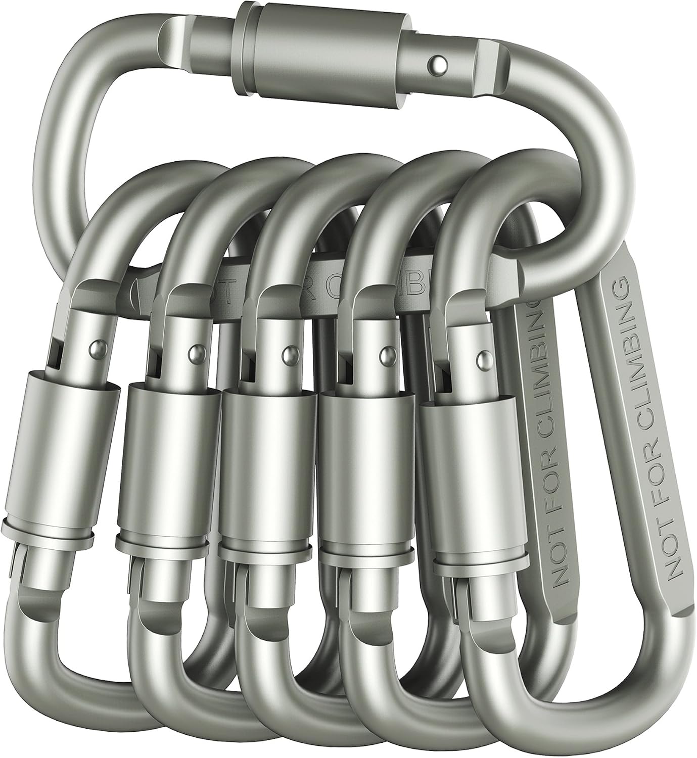6er-pack Premium-d-ring-karabiner Aus Aluminium – Verriegelbar & Leicht – Für Outdoor-aktivitäten & Den Täglichen Gebrauch (nicht Zum Klettern Geeignet)