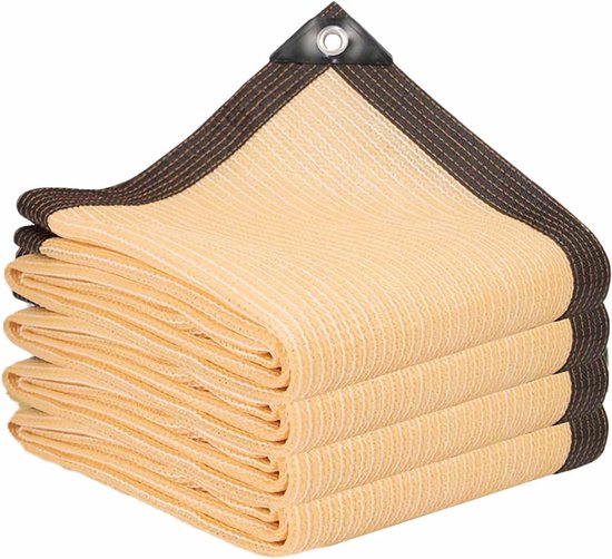 Beigefarbenes Sonnenschutznetz, 85 % Lichtundurchlässig, Mit Ösen – 4 X 4 M – Pergola-abdeckung Für Garten, Pool, Terrasse Oder Balkon