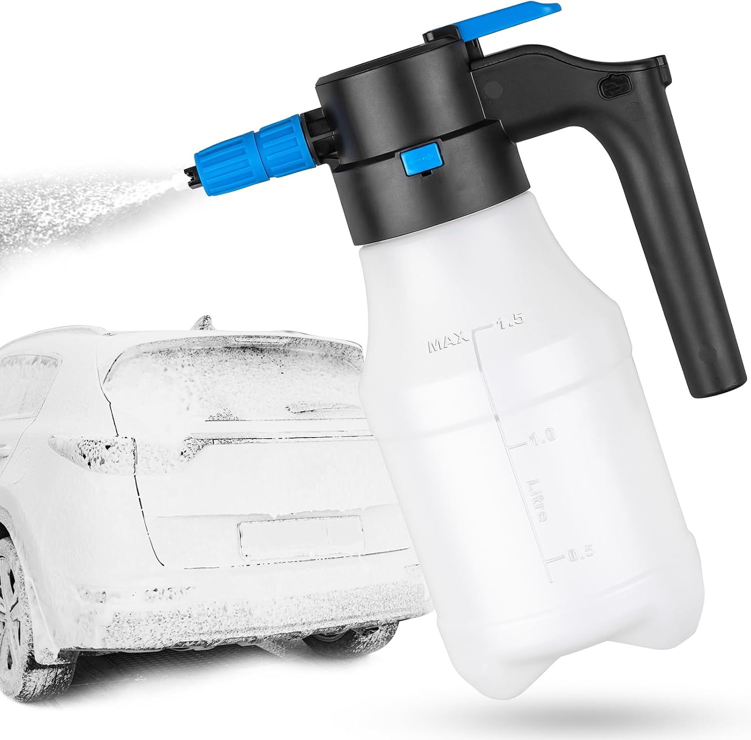 Elektrischer Schaumsprüher Für Autos (1,5 L) – Usb-aufladbar – Manuell/automatisch Regelbar – Für Autowäsche, Garten Und Haushalt