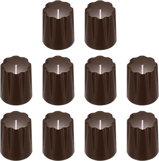 10 Stück Kunststoff-gitarrenknöpfe, 6,4 Mm X 12,6 Mm X 15,5 Mm, Audio-knopf, Drehknopf, Potentiometer, Knöpfe Für E-gitarre Und Bass, Braun